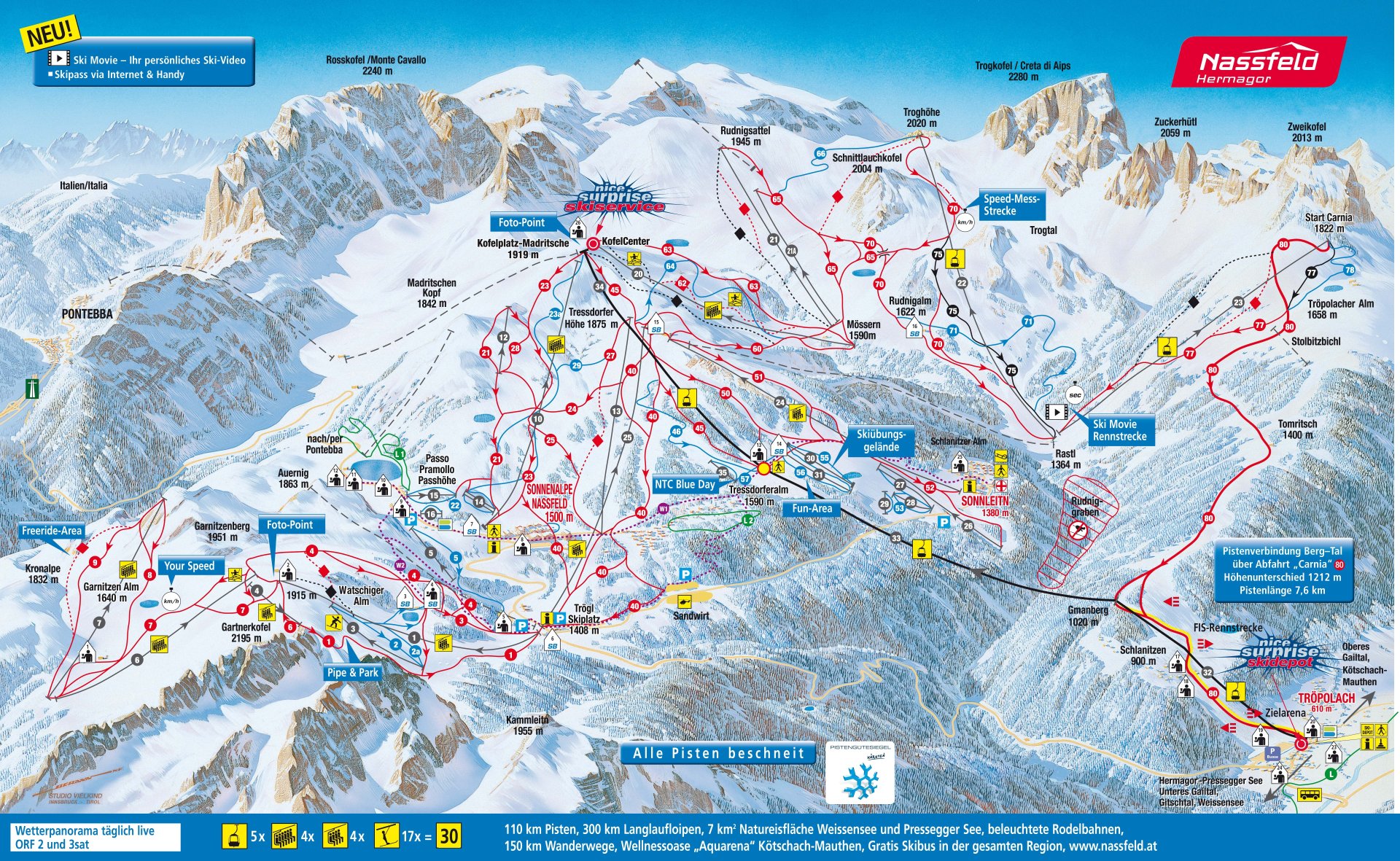 Skigebiet Österreich Karte